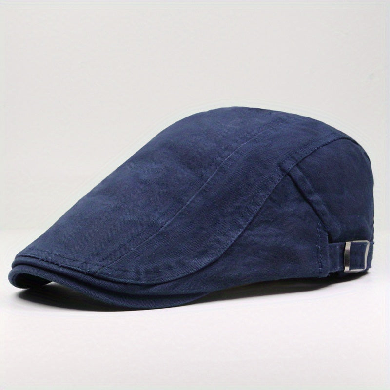 Solid Men's Casual Beret Vintage Visor Cap For Men