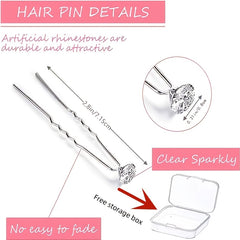 20pcs Rhinestone Bridal Wedding Hair Pins Hair Clips for Women and Girls