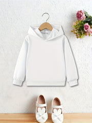 Kids Solid Hooded Sweatshirt, Comfortable & Versatile