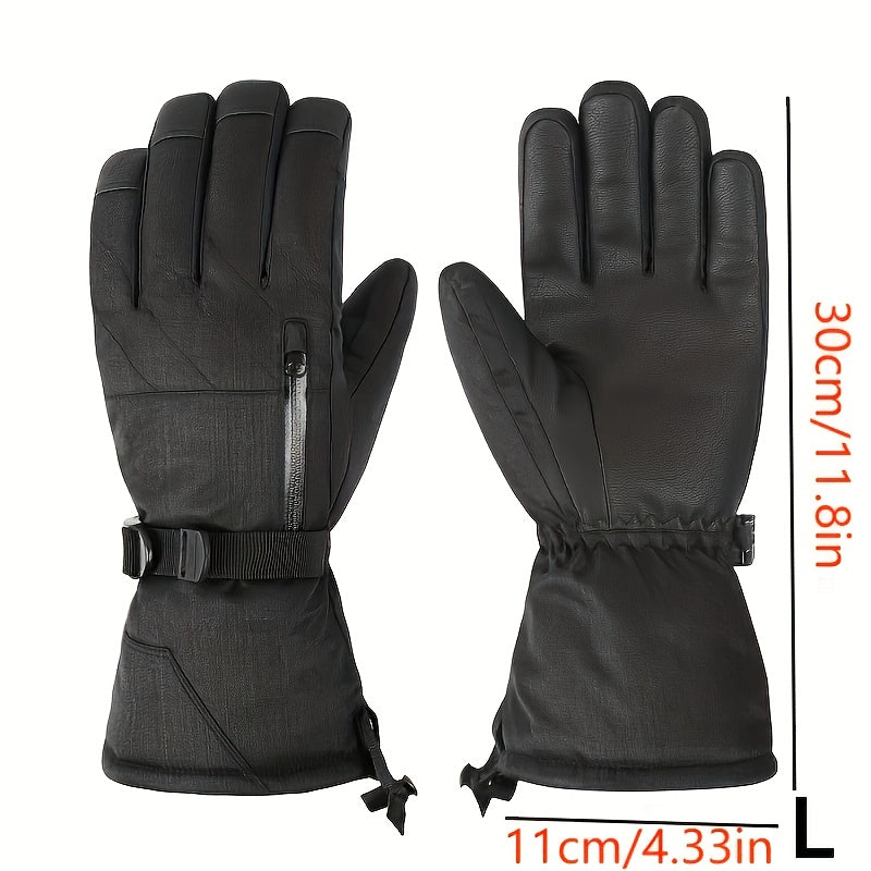 Thick Padded Winter Gloves - Windproof Waterproof Ski Gloves