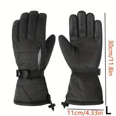 Thick Padded Winter Gloves - Windproof Waterproof Ski Gloves