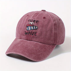 SURF WAVE Embroidery Baseball Cap Distressed Cotton Dad Hats