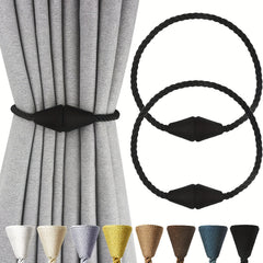 2pcs Magnetic Curtain Tiebacks Weave Holdbacks Easy to Use Stylish Home Decor