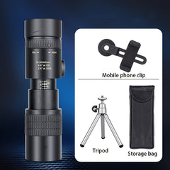 High-powered 10x40 Monocular Telescope with Phone Adapter & Tripod