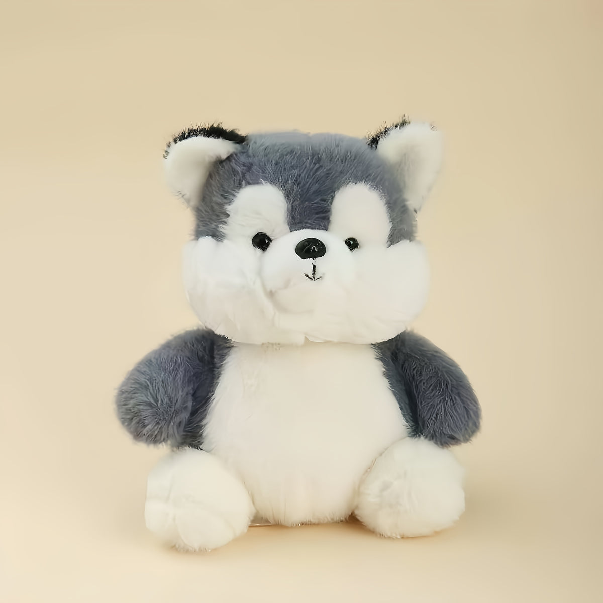 Weighted Husky Plush Toy with Beads Soft Stuffed Dog for All Ages