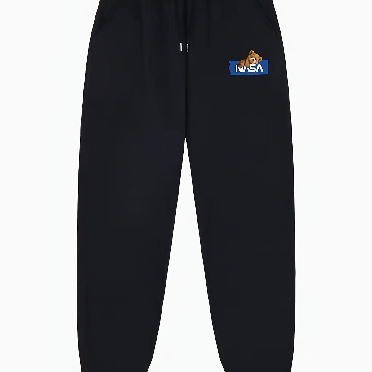 Bear Pattern Joggers Men's Casual Stretch Waist Sweatpants