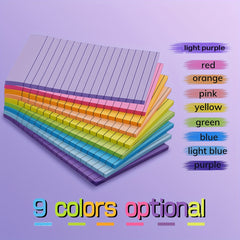 Large Sticky Notes 4x6 IN 9 Colors 46 Sheet pad Lined Sticky Notes
