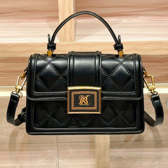 Quilted Shoulder Bag with Magnetic Closure & Detachable Strap