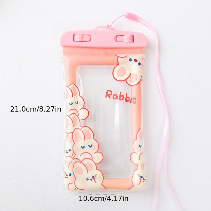 Cartoon Waterproof Touch Screen Phone Cover Neck Hanging Dry Bag