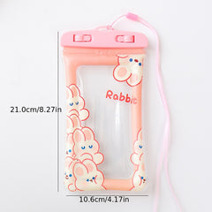 Cartoon Waterproof Touch Screen Phone Cover Neck Hanging Dry Bag