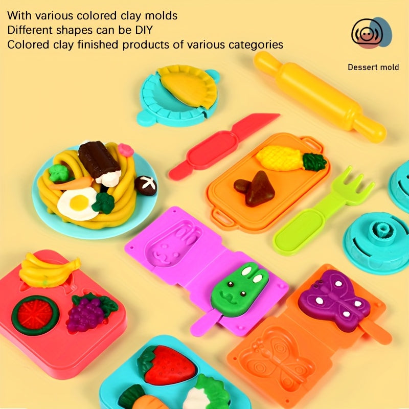 Clay Two in One Colorful Dough Kitchen Creative Food Toy Set