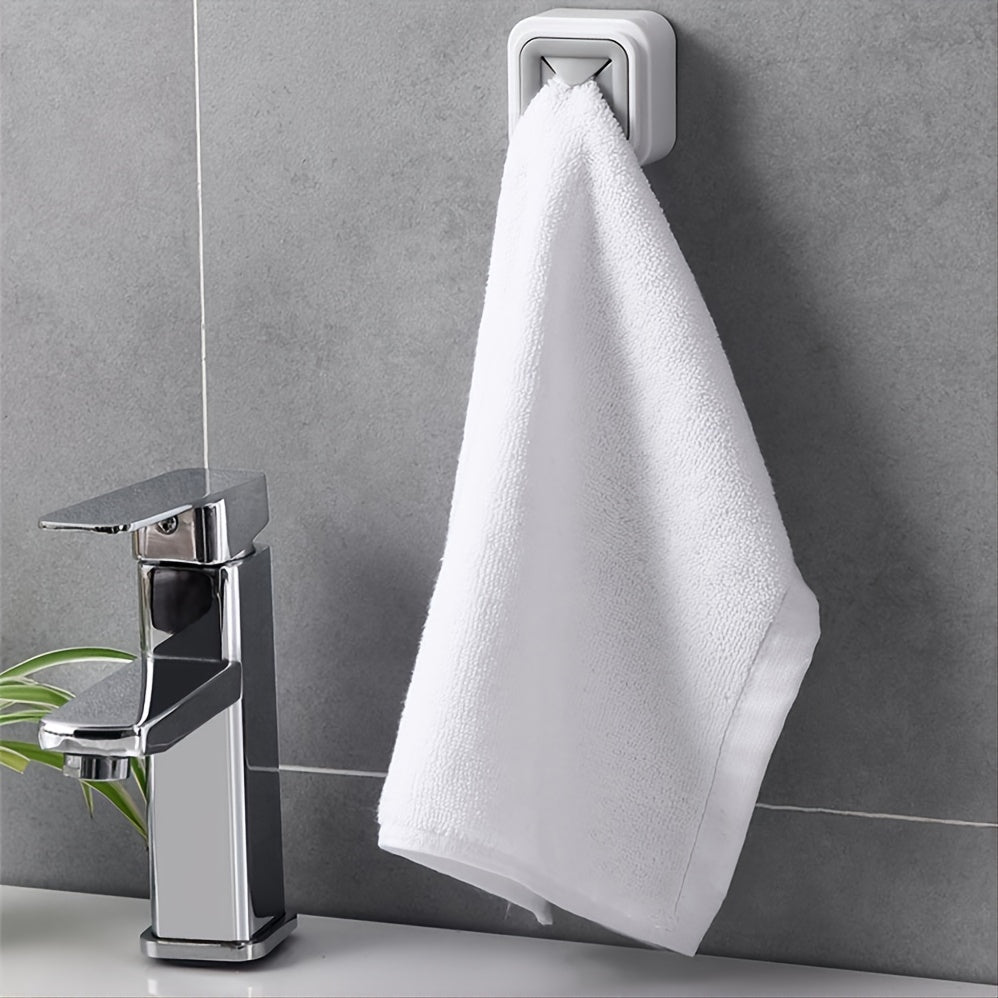 Adhesive Square Towel Holder Wall Mount Hook for Kitchen and Bathroom