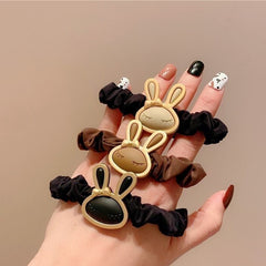 Rabbit Bunny Hair Ties Scrunchie Ponytail Holder for Women Girls