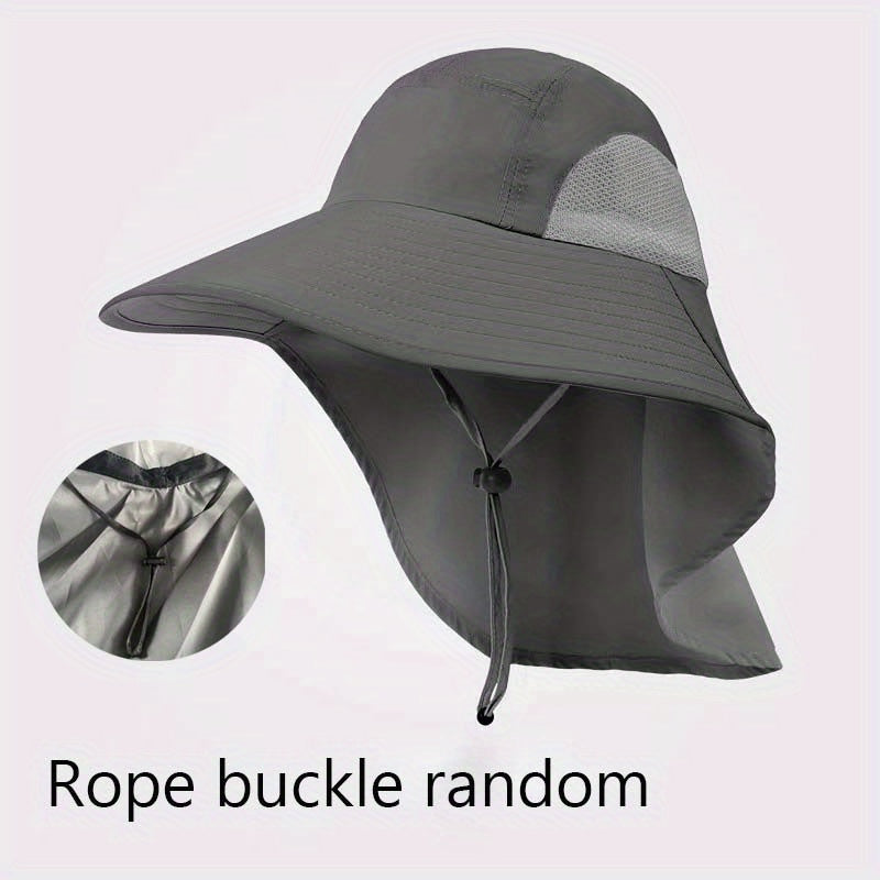 UPF50 Sun Protection Wide Brim Hat with Neck Flap for Men and Women