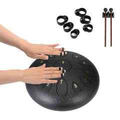 Steel Tongue Drum 13 Note C Key Hanplate Percussion Instrument with Drum Mallets