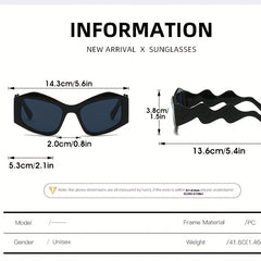Y2K Irregular Sunglasses For Women Men Hiphop Block Glasses UV400