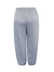  High Rise Jogger Trousers Elastic Waist Solid Women's Casual Pants