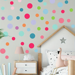 2pcs Cartoon Dot Wall Stickers Self-adhesive Living Room Bedroom Decor