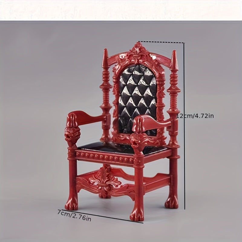 1:12 Scale Royal Throne Chair - Golden and Red