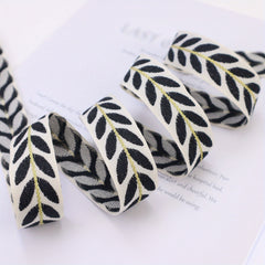 2 Yards Embroidery Ribbon Leaf Trim Sewing DIY Crafts Gift Packaging