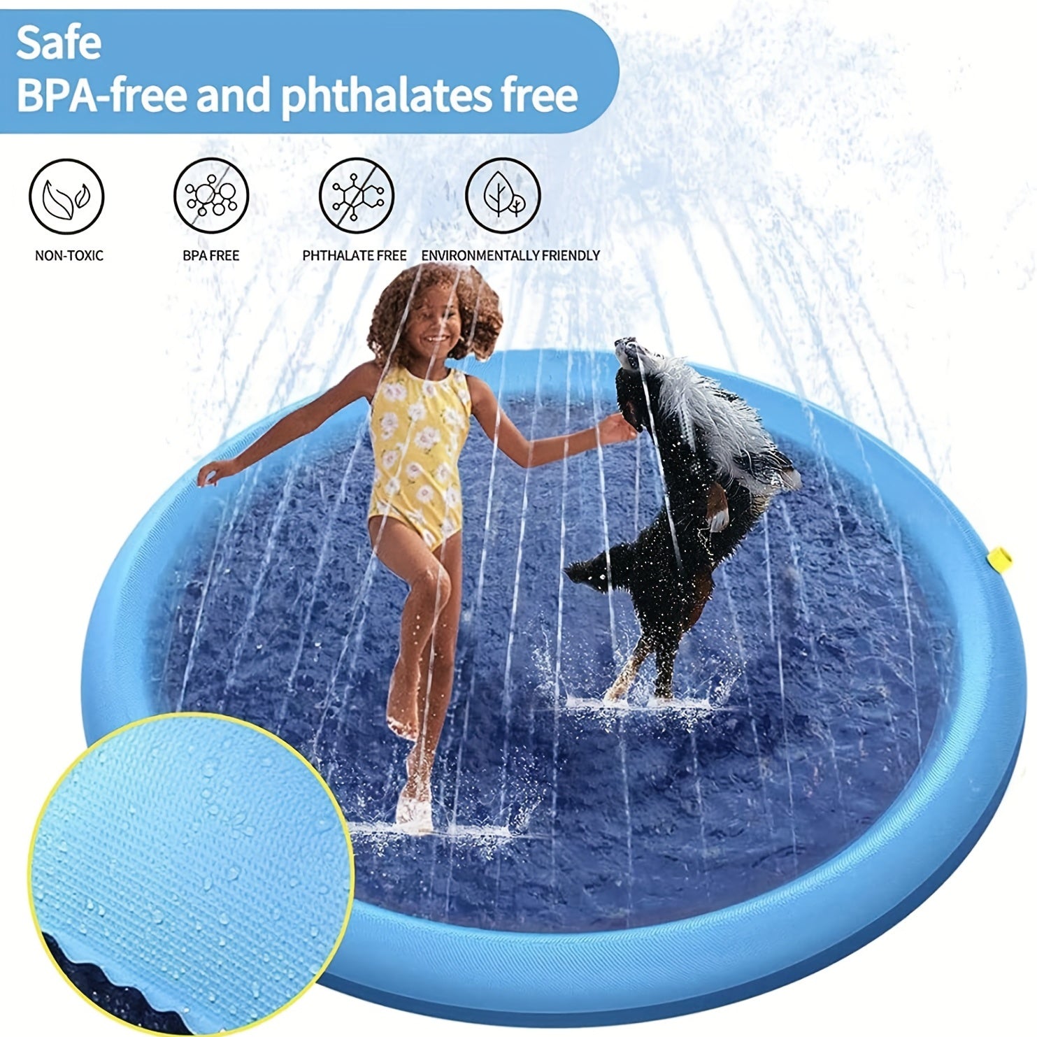 Anti Slip Splash Sprinkler Pad for Dogs - Thickened Paddling Pool