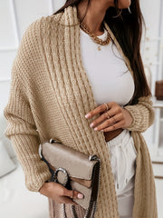  Women's Knit Jacquard Open Front Cardigan