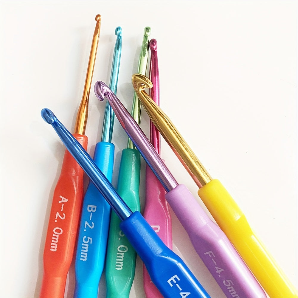 7pcs Candy Handle Crochet Hooks Set Ergonomic for Arthritic Hands