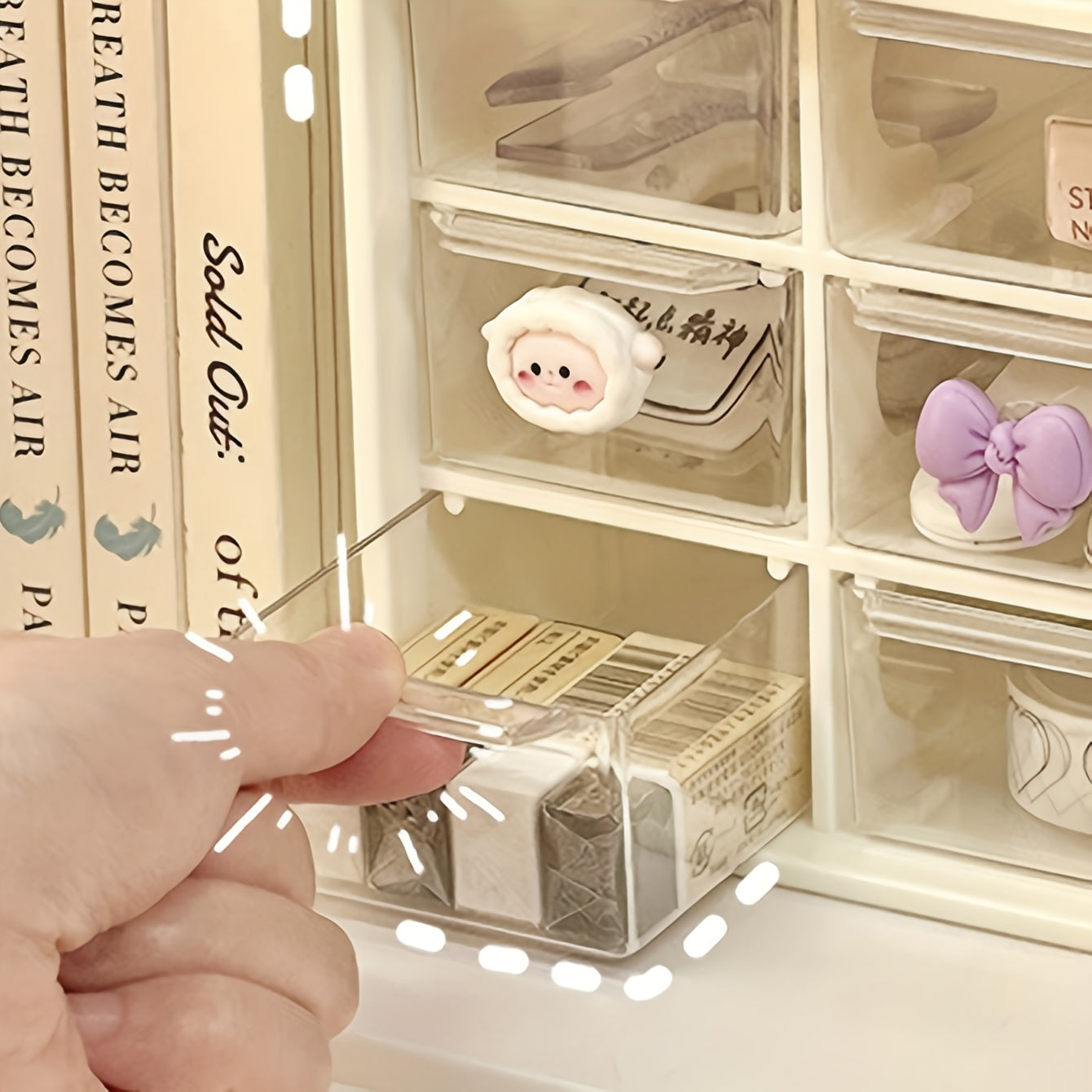 6 Compartment Desktop Storage Box Single