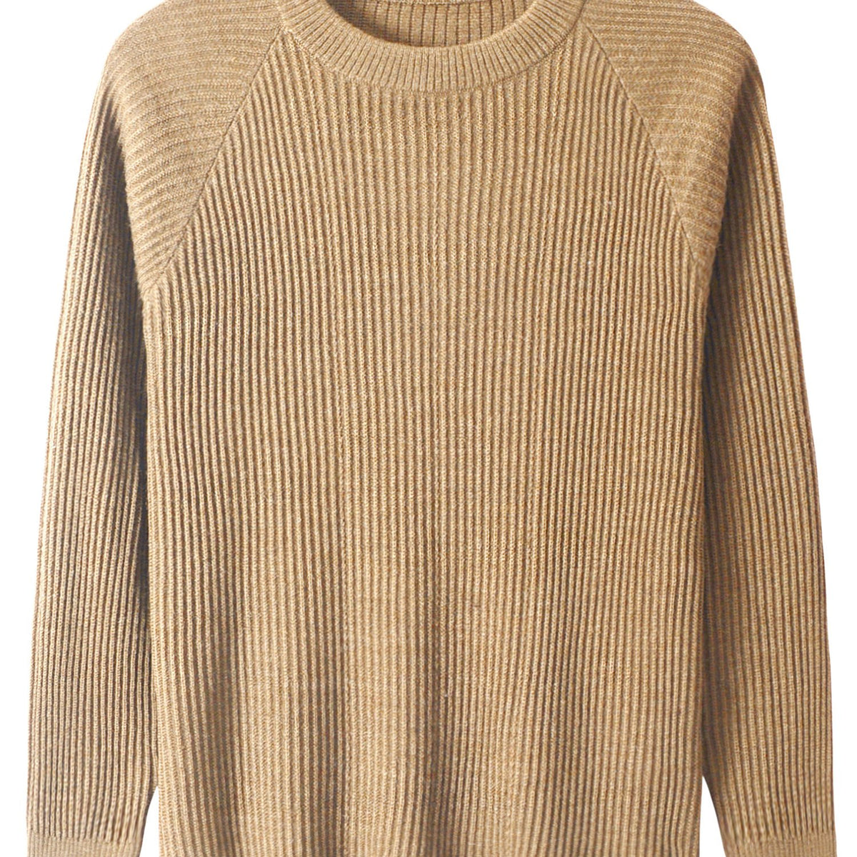 Men's Wool Blend Knitted Sweater - Casual & Warm Crew Neck Pullover