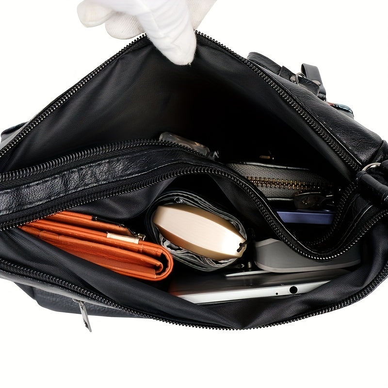 Flower Pattern Crossbody Bag Zipper Shoulder Bag