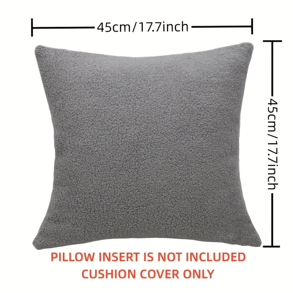 Colorful Teddy Plush Pillow Cover 18x18 Inches