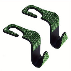 2pcs Bling Car Seat Back Hook Rhinestones Car Handbag Purse Holder