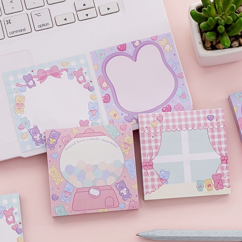 Heart Sticky Notes 4pcs Student Message Stickers Memo Pads 320 Sheets