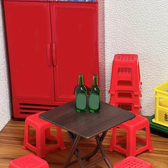 Mini Stool and Table Set for Dollhouse Decorations