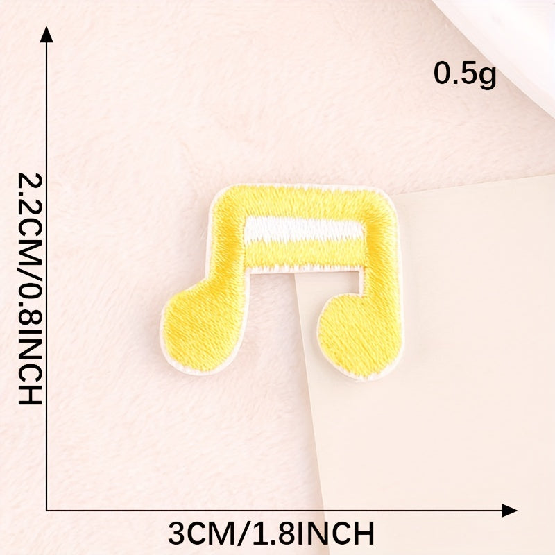 11pcs Embroidered Music Note Patch DIY Iron on Style