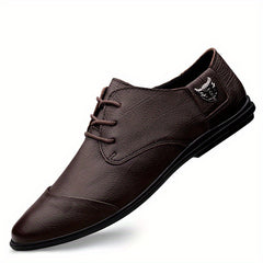 Men's Plaid Leather Derby Shoes for Wedding Business