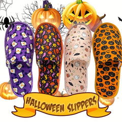 Ghost Pumpkin Slippers Indoor Flat Mute Slippers Women