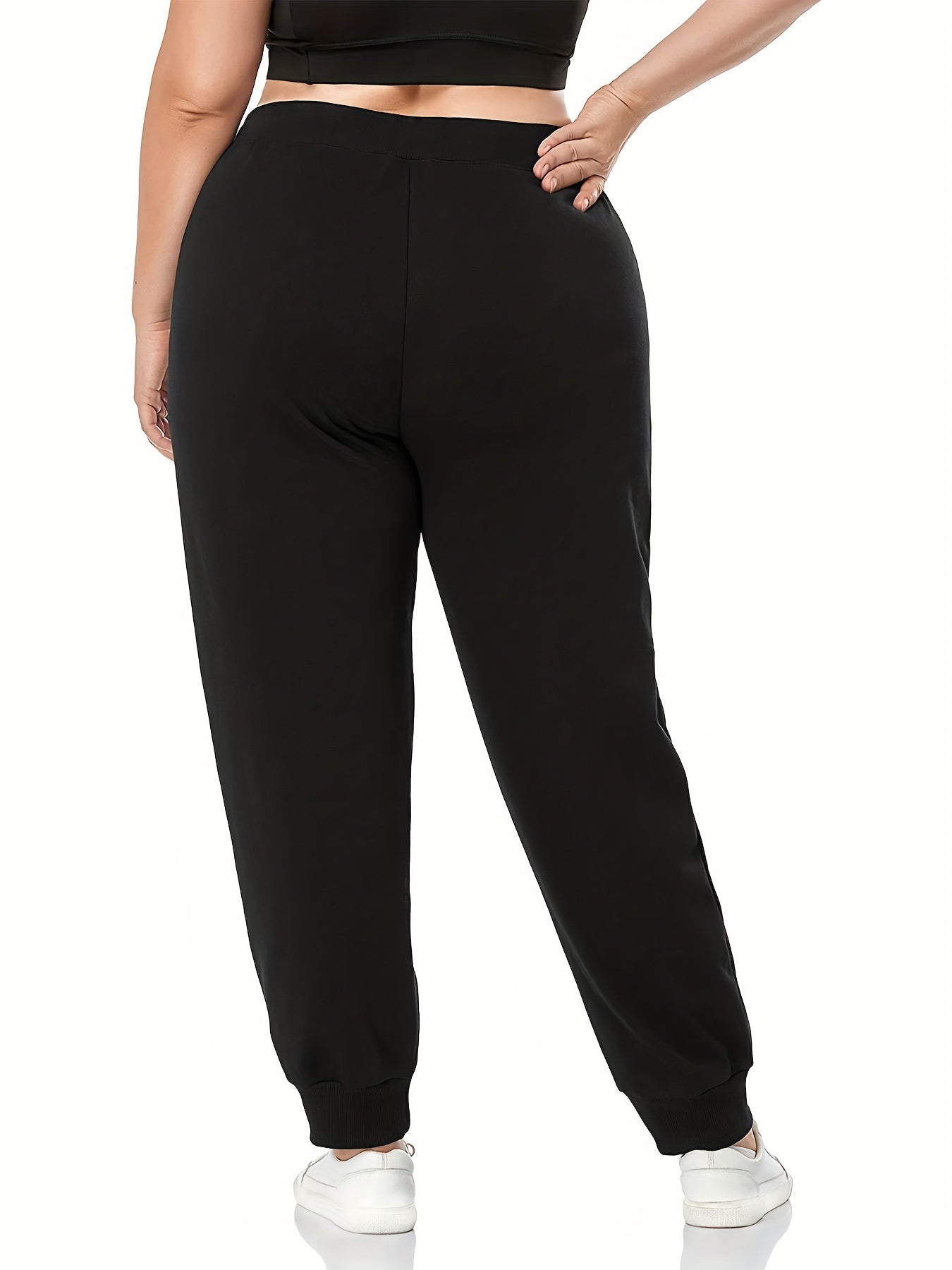  City Name Print Drawstring Sweatpants Women's Plus