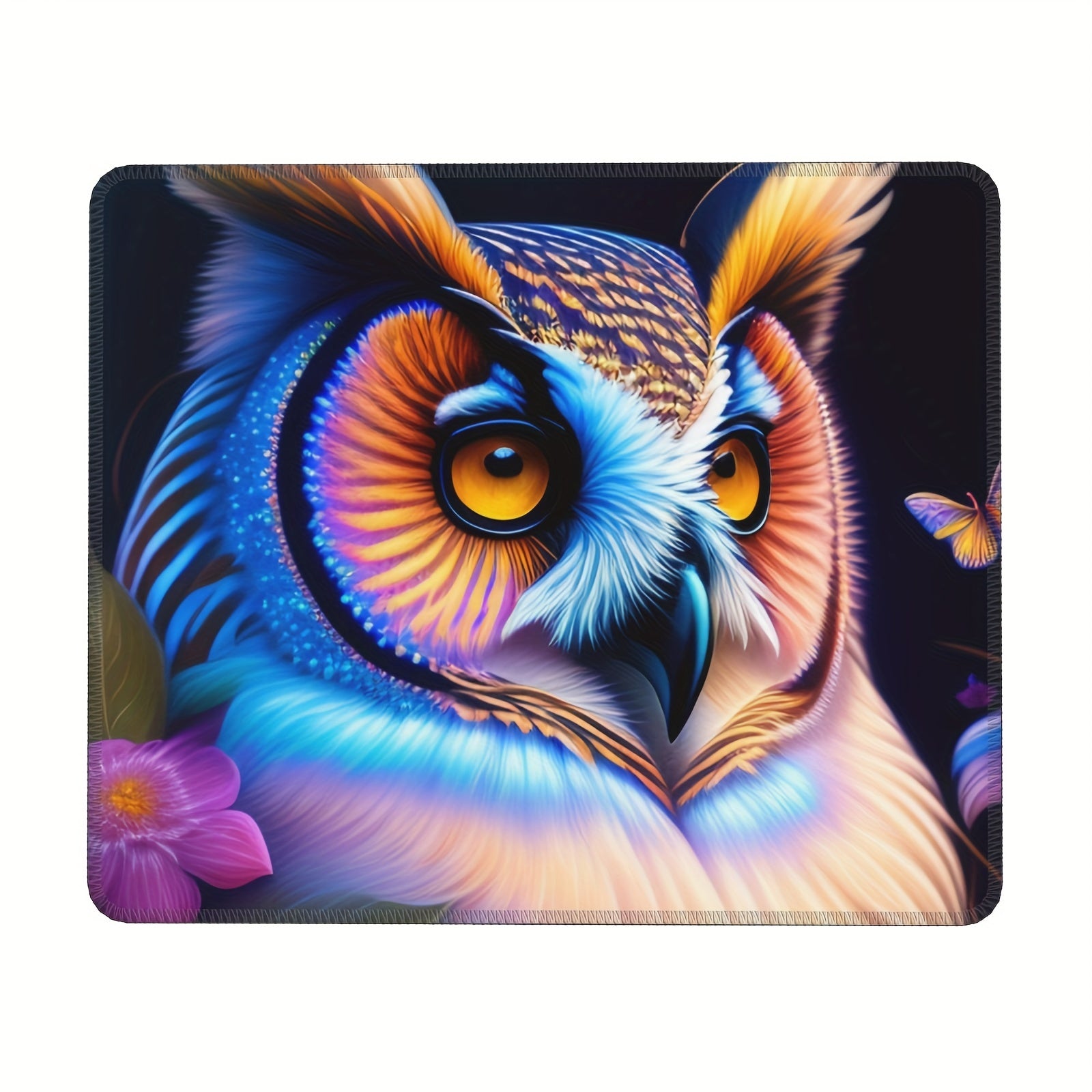 Colorful Owl Pattern Square 20x24cm Gaming Mousepad Home Office