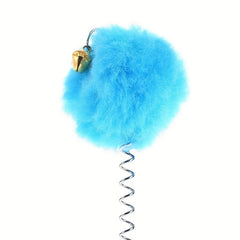 Interactive Plush Cat Toy with Feather Bell and Suction Cup