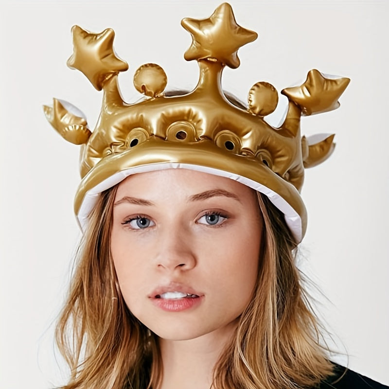 Inflatable Crown Birthday Party Decorations Hat Headwear Queen Headband