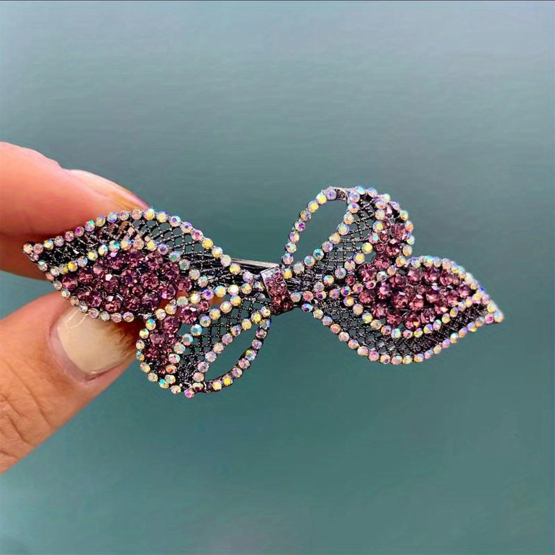Bow & Rhinestone Hair Clip Barrette Headwear Hair Accessory