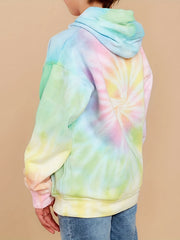 Tie Dye Print Boys Hooded Sweatshirt for Spring Fall