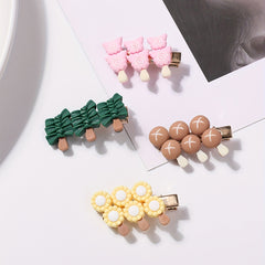4pcs Cartoon Food Hair Clip Duck Billed Clip Side Bangs Accessory