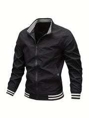Men's Lightweight Zip Up Jacket Coat Spring Fall Business