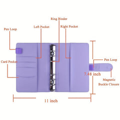 Stylish A6 Macaron Binder Notebook Cover Soft Leather Memo Pad Binder