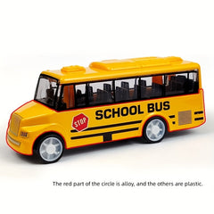 Alloy School Bus Toy Car Model Pull Back Simulation Vehicle