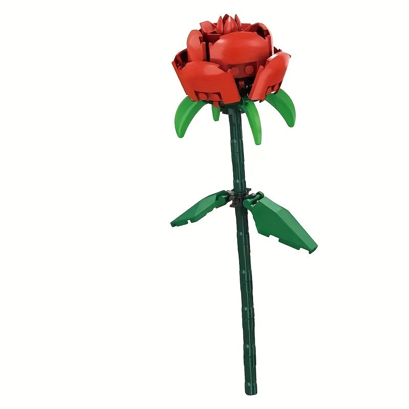 Red Rose Bouquet Small Building Blocks Toy