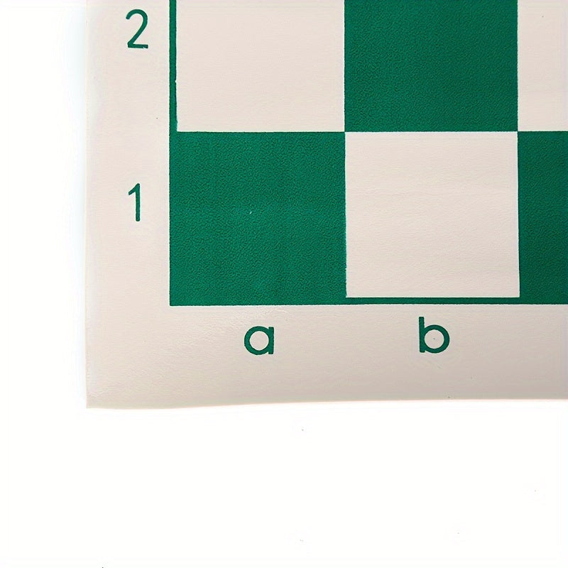 Leather Checkerboard Green Grid Chess Set