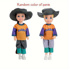 2pcs Mini Dolls with Matching Clothes Ideal for Dollhouse Perfect Birthday Gift